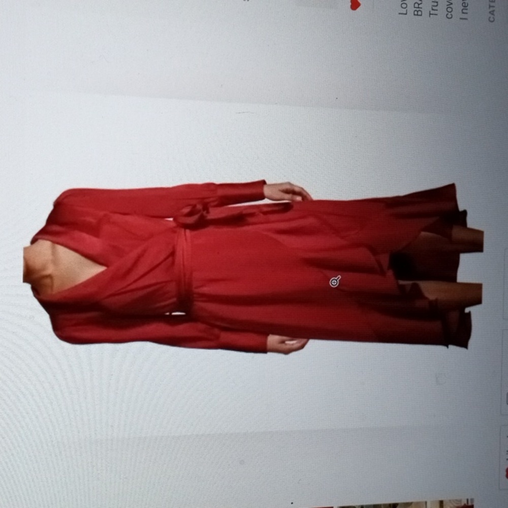 Red holiday Christmas New Year's Valentine's Day wrap dress XL fits like a large